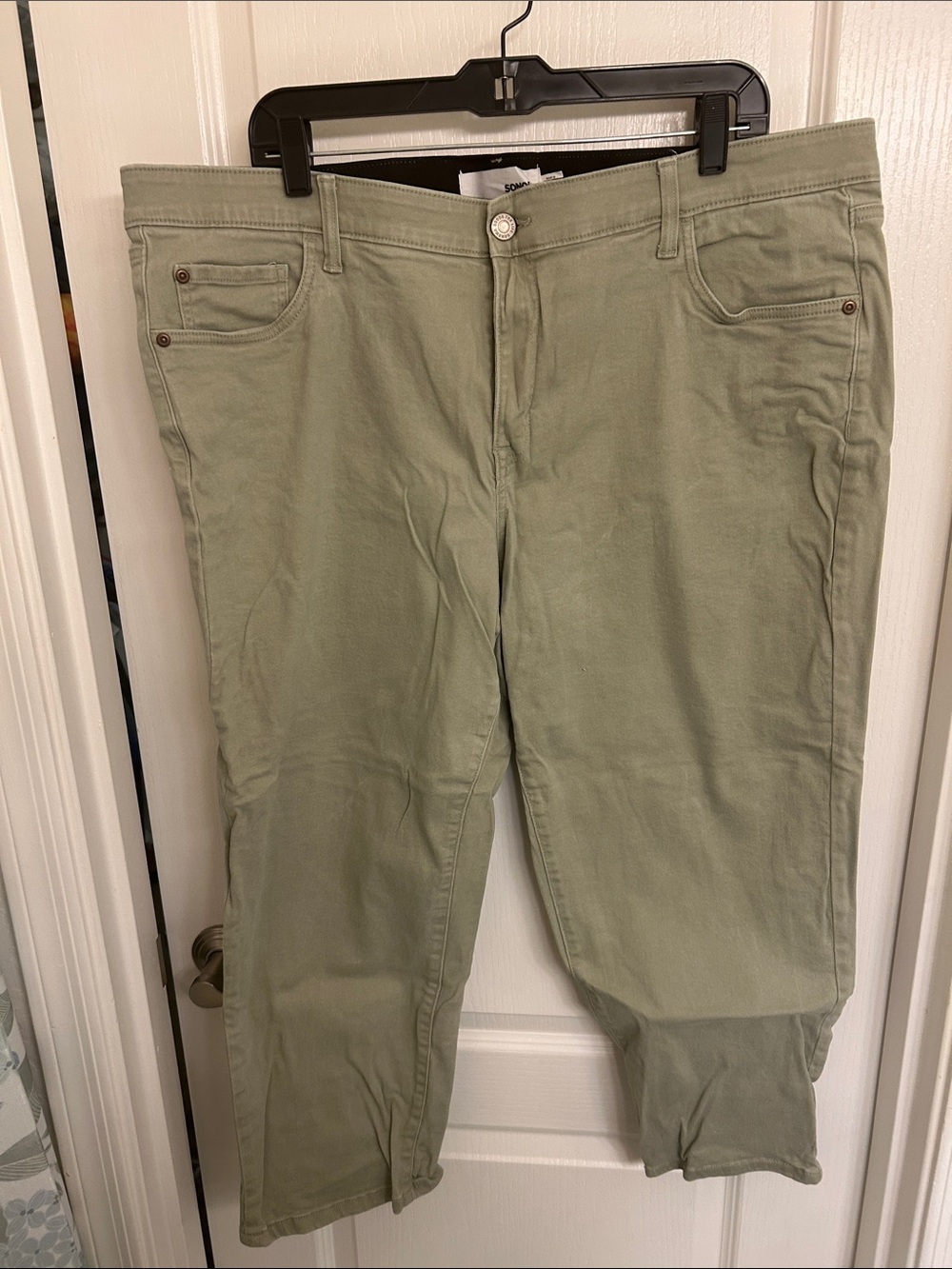 Sonoma Light Olive Green Cropped Jeans